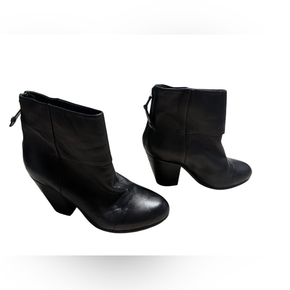 Rag and Bone black genuine leather newbury heeled boot size 6.5 (37.5)like-new - Picture 3 of 5